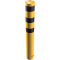 Bollard | steel tube  193 x 3,6 mm | yellow / black | stationary, for casting in concrete | total length: 1500 mm | with welded steel cap